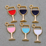 50pcs 19*9mm Wine Glass Charms DIY Jewelry Making Supplies