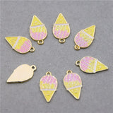 50pcs Ice Cream Charms Mini Food Pendant for Jewelry Making DIY Accessorie