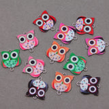 50pcs Enamel Colorful Owl Charms for Jewelry Making DIY Necklaces Bracelets