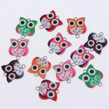 50pcs Enamel Colorful Owl Charms for Jewelry Making DIY Necklaces Bracelets