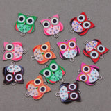 50pcs Enamel Colorful Owl Charms for Jewelry Making DIY Necklaces Bracelets