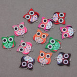 50pcs Enamel Colorful Owl Charms for Jewelry Making DIY Necklaces Bracelets