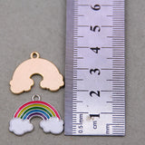 50pcs Rainbow Enamel Cloud Charms for Jewelry Making DIY Crafting