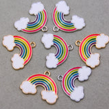 50pcs Rainbow Enamel Cloud Charms for Jewelry Making DIY Crafting