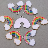 50pcs Rainbow Enamel Cloud Charms for Jewelry Making DIY Crafting