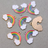 50pcs Rainbow Enamel Cloud Charms for Jewelry Making DIY Crafting