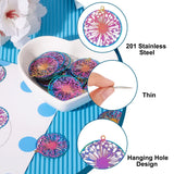 50pcs Stainless Steel Butterfly Flower Pendant Charms for DIY Earring