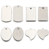 50pcs 201 Stainless Steel Rectangle Blank Stamping Tag Pendants