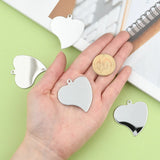 50pcs 201 Stainless Steel Rectangle Blank Stamping Tag Pendants