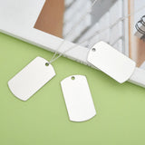 50pcs 201 Stainless Steel Rectangle Blank Stamping Tag Pendants