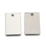 50pcs 201 Stainless Steel Rectangle Blank Stamping Tag Pendants
