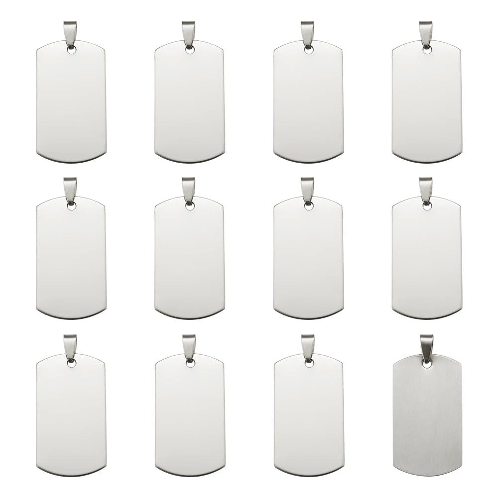 50pcs 201 Stainless Steel Stamping Tag Pendants DIY Jewelry Necklace Bracelet