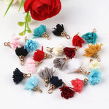 50pcs 20mm Mixed Flower Tassel Mini Tassels for Jewelry DIY Earrings