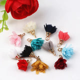 50pcs 20mm Mixed Flower Tassel Mini Tassels for Jewelry DIY Earrings
