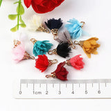 50pcs 20mm Mixed Flower Tassel Mini Tassels for Jewelry DIY Earrings