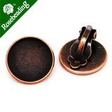 50pcs 20mm Earring Clip Base Brass Shallow Bezel Blank