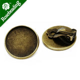 50pcs 20mm Earring Clip Base Brass Shallow Bezel Blank