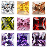 50/20pcs 1.5x1.5~12x12mm 5A Princess Cut CZ Stones for Jewelry
