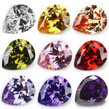 50pcs/20pcs 2x3-13x18mm 5A Pear CZ Stone Pink Garnet Loose Synthetic Gems