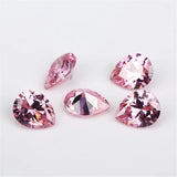 50pcs/20pcs 2x3-13x18mm 5A Pear CZ Stone Pink Garnet Loose Synthetic Gems