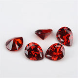 50pcs/20pcs 2x3-13x18mm 5A Pear CZ Stone Pink Garnet Loose Synthetic Gems