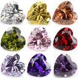 50/20pcs 5A Heart CZ Stone Pink CZ Loose Synthetic Gems