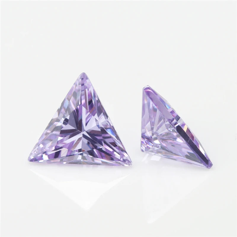 50/20pcs 3x3~10x10mm 5A CZ Triangle Shape Loose Synthetic Gems For Jewelry