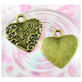 50pcs Antique Bronze Love Heart Letter Pendant DIY Jewelry Accessories