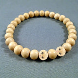 50pcs 22mm Smiling Face Wooden Beads for DIY Jewelry Making Crafts, 2 Colors