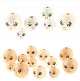 50pcs 22mm Smiling Face Wooden Beads for DIY Jewelry Making Crafts, 2 Colors