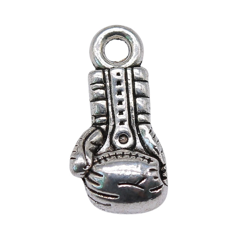 50pcs Boxing Gloves Charms Antique Silver Charms For Jewelry Making
