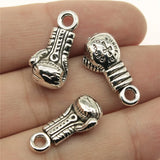 50pcs Boxing Gloves Charms Antique Silver Charms For Jewelry Making
