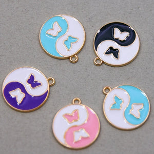 50pcs 23*20mm Yin yang butterfly Charms for DIY Necklaces Bracelets