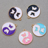 50pcs 23*20mm Yin yang butterfly Charms for DIY Necklaces Bracelets