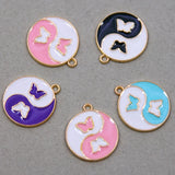 50pcs 23*20mm Yin yang butterfly Charms for DIY Necklaces Bracelets