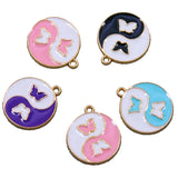 50pcs 23*20mm Yin yang butterfly Charms for DIY Necklaces Bracelets