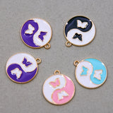50pcs 23*20mm Yin yang butterfly Charms for DIY Necklaces Bracelets
