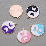 50pcs 23*20mm Yin yang butterfly Charms for DIY Necklaces Bracelets