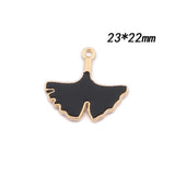 50pcs Enamel Ginkgo Leaf Charms Pendant for Jewelry Making DIY