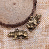 50pcs Antique Bronze Bear Pendant Charm 24x15mm