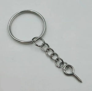50pcs 25mm Screw Eye Pin Key Chain Key Ring Jewelry Making
