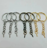 50pcs 25mm Screw Eye Pin Key Chain Key Ring Jewelry Making