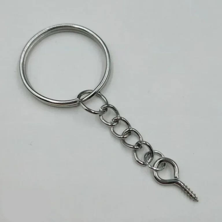 50pcs 25mm Screw Eye Pin Key Chain Key Ring Jewelry Making