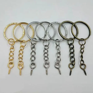 50pcs 25mm Screw Eye Pin Key Chain Key Ring Jewelry Making