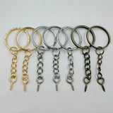 50pcs 25mm Screw Eye Pin Key Chain Key Ring Jewelry Making