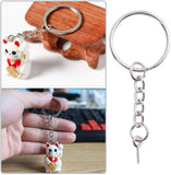 50pcs 25mm Split Key Rings Key Chain Extend Chain 12mm Screw Eye Pin Silver