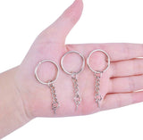 50pcs 25mm Split Key Rings Key Chain Extend Chain 12mm Screw Eye Pin Silver