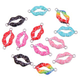 50pcs Romantic Enamel Red Lips Charms for Jewelry Making