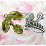 50pcs Antique Silver/Bronze Tree Leaf Charms DIY Jewelry Accessories
