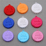 50pcs Drip Beer Bottle Cap Zinc Alloy Enamel Charms for DIY Necklaces Bracelets
